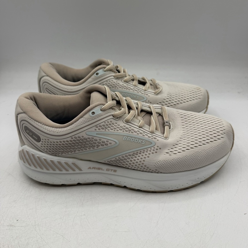 Brooks Ariel GTS 23 Running Shoes Womens Sz 7.5 B Beige Sneakers MISSING INSOLES